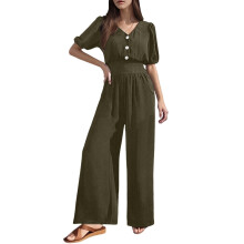 Stilfuld damejumpsuit afslappet tøj slim fit med taljejustering alsidigt design sommer efterår jumpsuit ensfarvet komfort dagligt