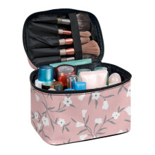 Blomstermønsterdesign Reise Kosmetikkveske Vidåpen Bærbar Veske Reise Sminke Organisator Polyester Håndholdt Sister