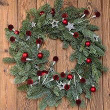 Artificial Christmas Candy Cane Branches with Natural Wooden Sticks, Red & White Striped Decor for Tree Topper, Wrapping & Home Decor