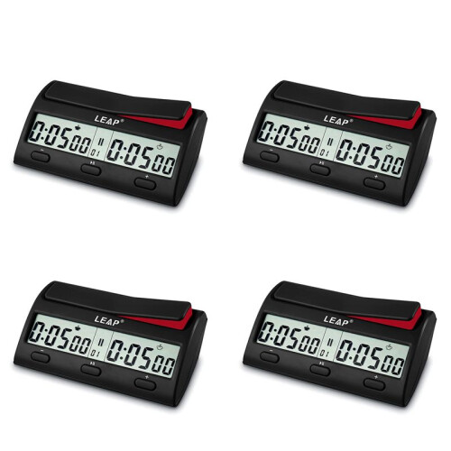 4X LEAP Chess Clock Advanced Digital Chess Timer with 7 Type 38 Timing Set Modes Professional Chess Clock Game Timer