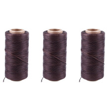 3Stück 260M 150D 1 MM Leder Nähen Gewachste Wachsfaden Hand Nadel Schnur Handwerk DIY Neue Farbe: Dunkelbraun