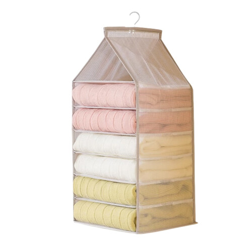 Efficient Closet Hanging Organizer with 6 Compartments for Ultimate Storage and Decluttering