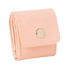 Bärbar smyckesväska med flera fack för ringar, örhängen och små accessoarer, kompakt och lätt (rosa)