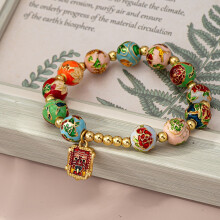 Elegant Vintage-Inspired Zodiac Flower Charm Bracelet – Stretchy Alloy, for Everyday & Party Wear