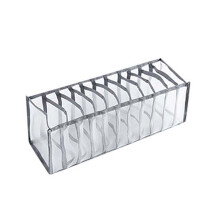 Foldable Breathable Mesh Clothes Organizer Box, 11-Grid for Socks, Underwear, Ties, Panties – Gray