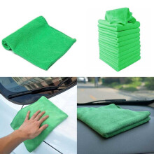 Conjunto de 10 panos de limpeza de microfibra que não riscam, ideais para polimento e detalhamento de carros, oficinas mecânicas e lava-jatos.