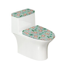 Sloth and Green Leaf Bathroom Toilet Cozy Set of 2 Pieces Elastic Edge Toilet Seat Lid Cover Easy to Clean Gift
