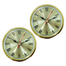 elegante 65-mm-Quarzuhreinsätze zur Reparatur mit römischen/arabischen Ziffern und Gold-/Silberverzierung für die Uhrenherstellung