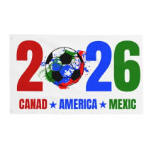 Bandeira de torcedor da Copa do Mundo EUA/Canadá/México – Banner de poliéster para decoração esportiva, faixa grande para parede e uso externo