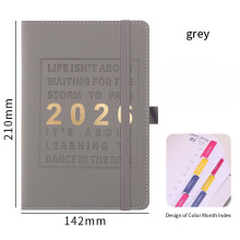2026A5 Inbunden schemabok – 365-dagars engelsk planeringsanteckningsbok med dagliga sidor och kalender