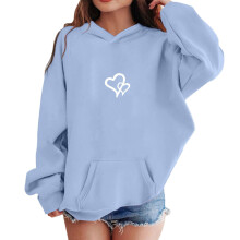 Felpa con cappuccio da ragazza, stampata, casual, a maniche lunghe, con tasca, top con cappuccio per ragazze, abbigliamento sportivo alla moda, felpe