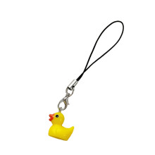 Rață galbenă telefon mobil farmec rășină artizanală animal breloc geantă pandantiv portabil moda rucsac accesoriu pentru femei
