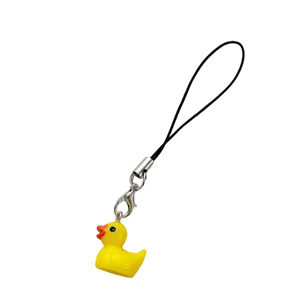 Duck Cellphone Charm Resin Crafted Animal Keychain Bag Pendant Portable Fashion Backpack Accessory For Women Yellow 9479868147089