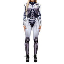 Kvinder Halloween Stram Jumpsuit Fest Casual Grafisk Print Langærmet Onesie