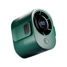 Mini USB ventilátor s rychlým nabíjením pro venkovní použití – 3 rychlosti, HD displej, zavěšení na pas, přenosný a lehký (zelený),