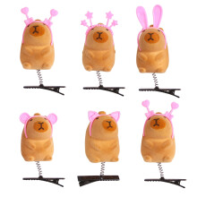 Xinwanna Lot de 6 pinces à cheveux décoratives avec nœud papillon et motif animal de dessin animé, accessoires de cheveux colorés, couleurs