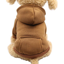 Winter Dog Hoodie with Pockets for Small Dogs Coffee M