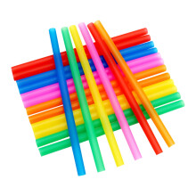 100 Stück mehrfarbige Jumbo-Kunststoffstrohhalme, 1 x 21 cm, einzeln verpackt, geeignet für Bubble Tea und Smoothies