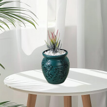Imitierte, glasierte Vase aus Kunststoff, ideal für Wohnzimmer-Blumenarrangements, TV-Schrankdekoration, Trockenblumendekoration, Blumentopf,