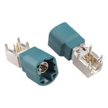 Fakra HSD Z 4Pin Right Angle Female PCB Connector for Automotive Camera Display Speed Signal Transfer