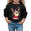 Kids Christmas pullover reindeer print round neck long 1