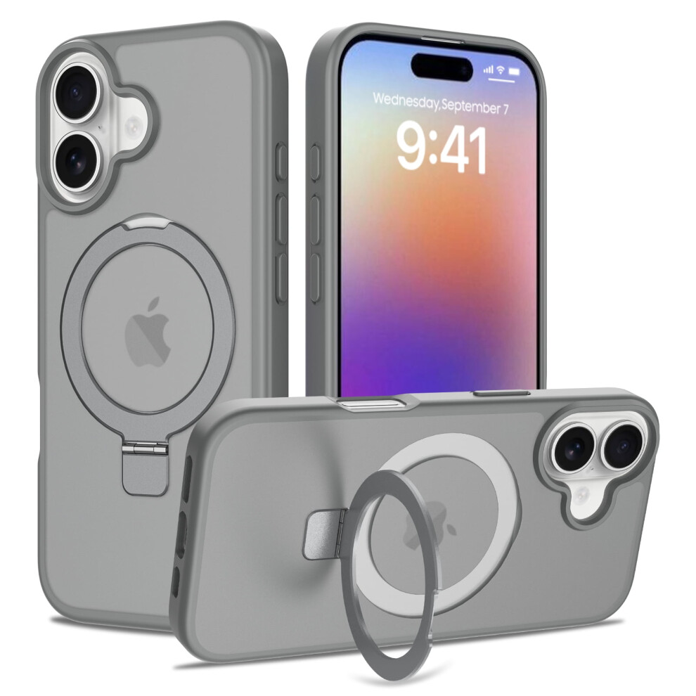Compatible With Iphone 17 Case: Military-Grade Translucent With Invisible Magnetic O-Ring Stand, Magsafe-Compatible, Great Grip 9028731952802