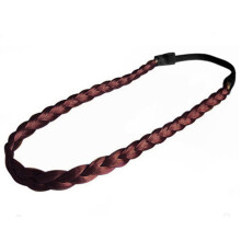 Kvinder Vintage Boheme Pande Twist Flettet Stretch Elastisk Pandebånd Hårbånd Claret