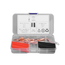 Zaqw10 peças AWG8x1/4 Terminais de fio de cobre + 10 peças de tubo termorretrátil, terminal de olhal, conectores de terminal de bateria –