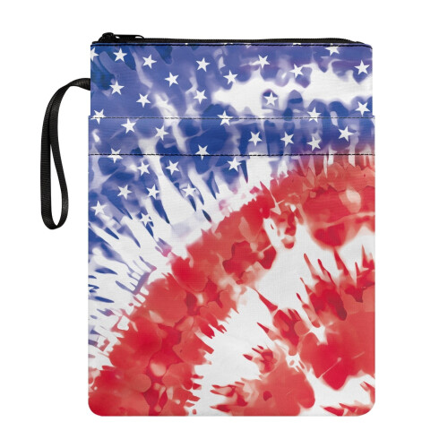 Étui pour Bible à motif drapeau américain – Polyester, fermeture éclair