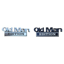 Old Man Edition metalbilemblem (4/3/2/1 stk.) til biler, motorcykler, lastbiler, SUV'er – kompatibel med kofangerklistermærker