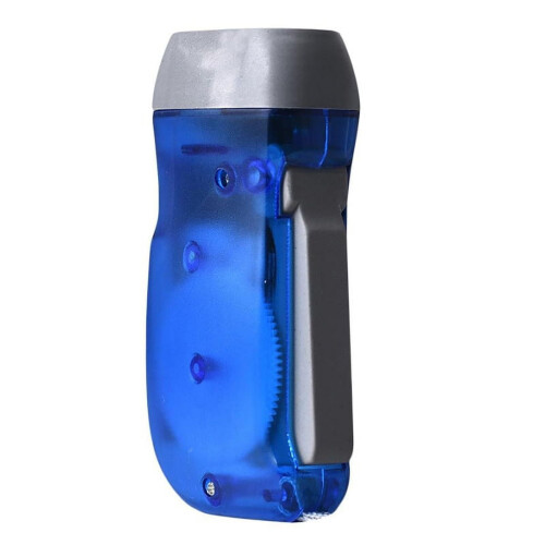 Hand Press Flashlight Light Weight Environmentally Friendly Plastic Practical Camping Hiking Emergency Flashlight for Hiking Blue