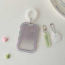 Transparent Wave Card Holder Card Case Student Campus Card Meal Card Protective Sleeve Gift for Student