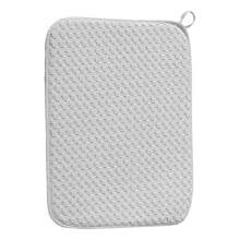 Tapete escurridor de platos navideño extragrande, 24x17", microfibra absorbente, 3 capas con anilla para colgar – Compatible con estantes de