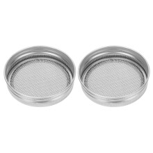 2er Set aus Edelstahl-Sprossglas-Filterdeckeln 70 mm für Einmachgläser mit normalem Schraubverschluss