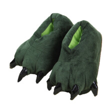 Papuci de pluș cu gheare de dinozaur3D, papuci de animale cu blană leopard, unisex, pentru casă, 9 culori, cadou cald de iarnă opțional