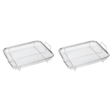 2Pcs Air Fryer Basket for Oven, Stainless Steel Grill Basket, Non-Stick Mesh Tray Wire Rack