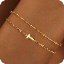 Gold Initial Bracelet for Women Trendy Jewelry - 18K Gold Plated Layered Letter Bracelet Dainty Gold Initial Charm Bracelet for Women Jewelry Gifts