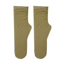 Meias verde-militar de cano médio e alto, em seda gelada, para mulheres – ideais para o verão/outono, com modelagem folgada e para ocasiões