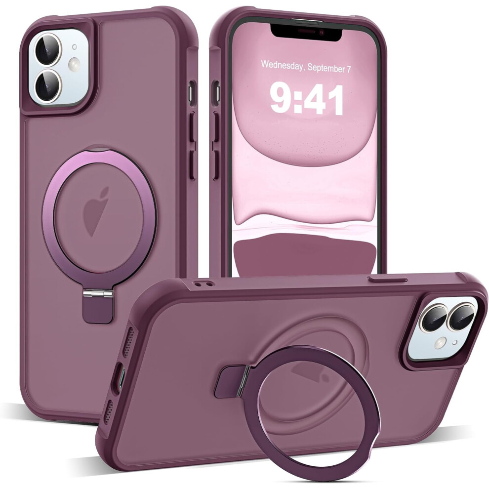 Compatible With Iphone 11 Case Â Military-Grade Translucent With Invisible Magnetic O-Ring Stand, Magsafe Compatible, Great Grip 9028731727295