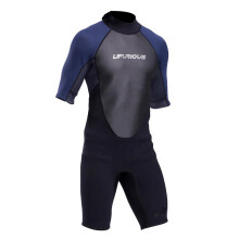 Mens Zip Back Surfing Swimsuit Short Sleeve Athletic Bathing Suit - 3mm Neoprene - XL