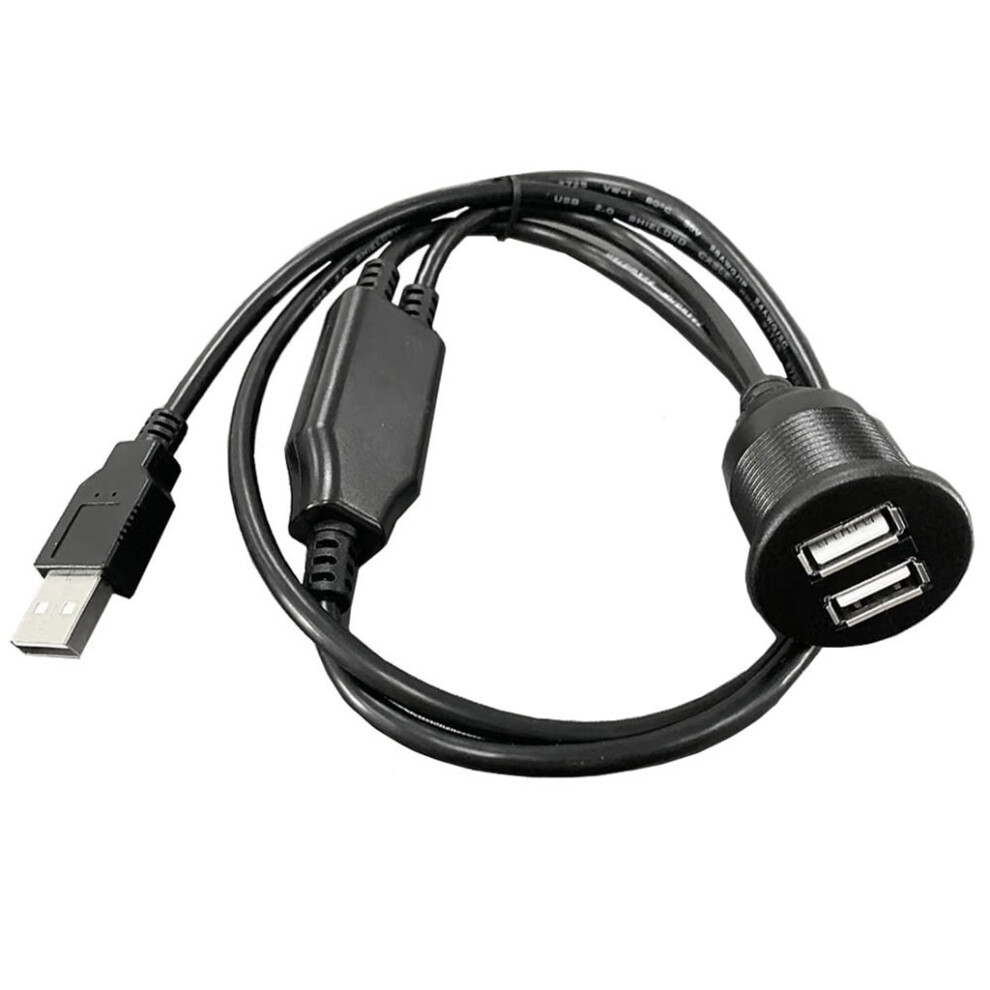 Durable Dual Ports Dash Flush Mount Usb Extension Mounting Dashbard Dock 9365509133897