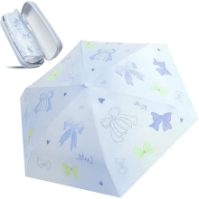 Mini Pocket Umbrella for Travel,Small Compact UV Umbrella Protection Sun(Purple)