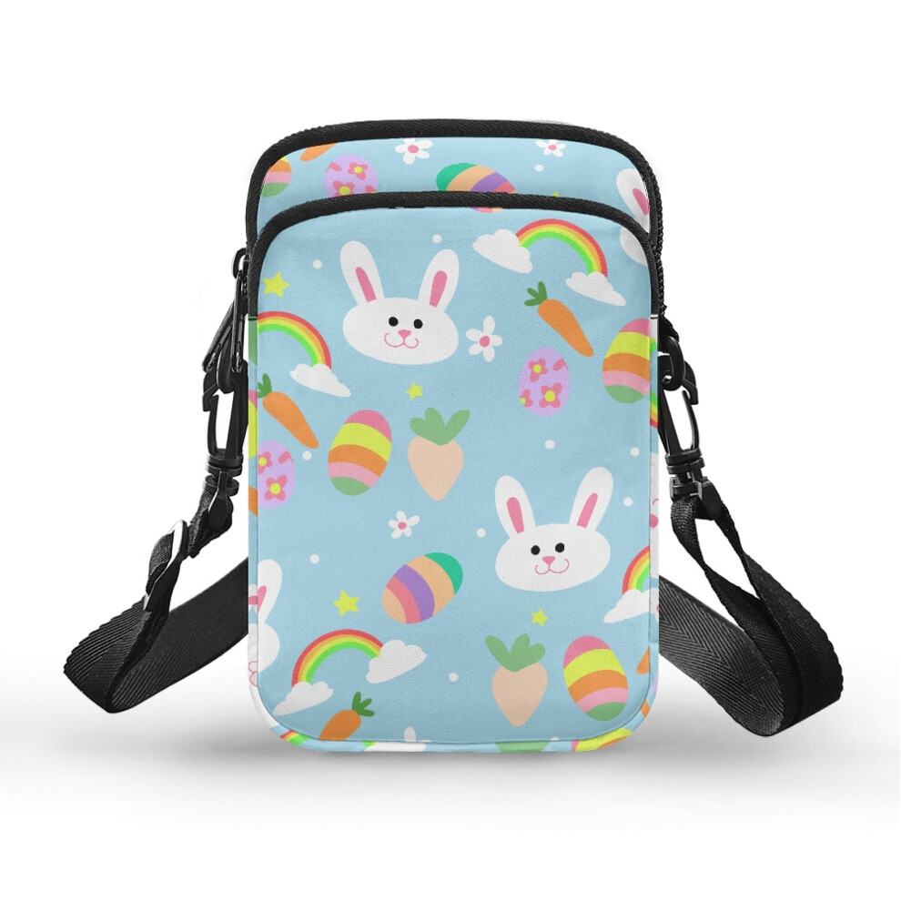 Polyester Sling Bag with Rabbit Easter Pattern