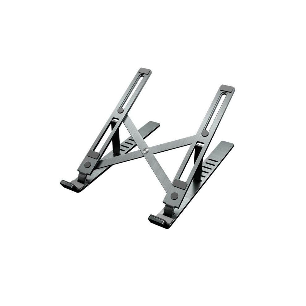 Adjustable Aluminum Laptop Stand For Desk With Ergonomic Viewing Angle And Cooling Vents Black 9073542756651