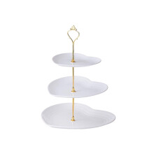 Heart-Shaped 3-Tier Dessert Stand, 15x10x9.5in Plastic Serving Tray – European-Style Fruit & Candy Tray
