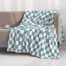 4 Pcs Checkered Flannel Blanket Warm Cozy Soft Plaid Throw for Couch Bed Sofa Cover Home Decor Living Room Black White Squares Pattern(100*70cm)