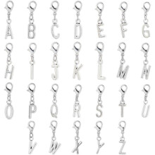 A-Z Alphabet Enamel Charms, Capital Letter Pendants with Lobster Clasp – Necklace, Bracelet, Earring Making