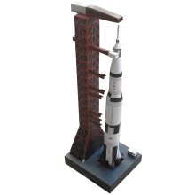 Papir 1: 300 Saturn V-rakett og oppskytningsrampemodell, simuleringsflymodell, luftfartsmodellrakettsett for samling og gave (umontert sett)