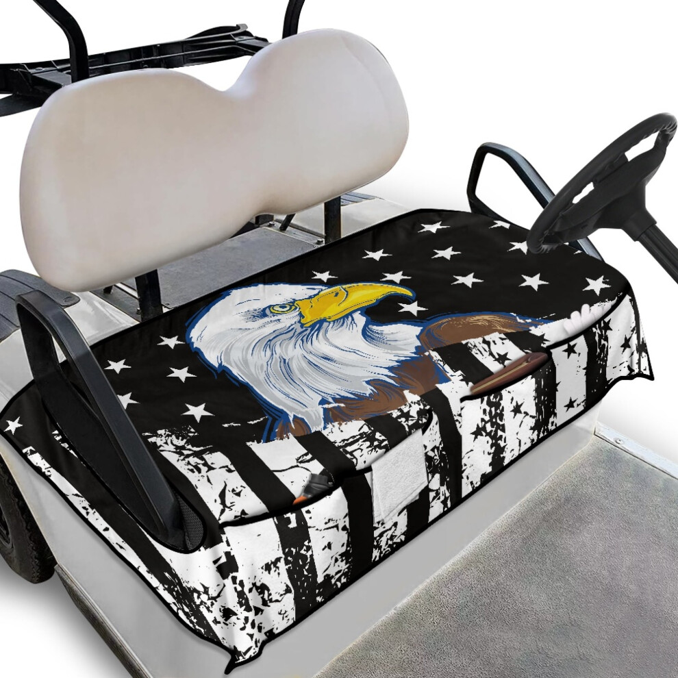 American Flag Golf Cart Seat Cover For 2-Person Seats, Rear Seat Cover With Pockets Â Compatible With Eagle Golf Carts 9028731727448