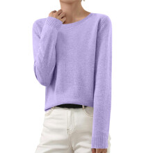 Leichter, weicher Damen-Pullover in Petite-Größen mit Rundhalsausschnitt, langärmeliger Strickpullover für Herbst und Winter – passend zu allen